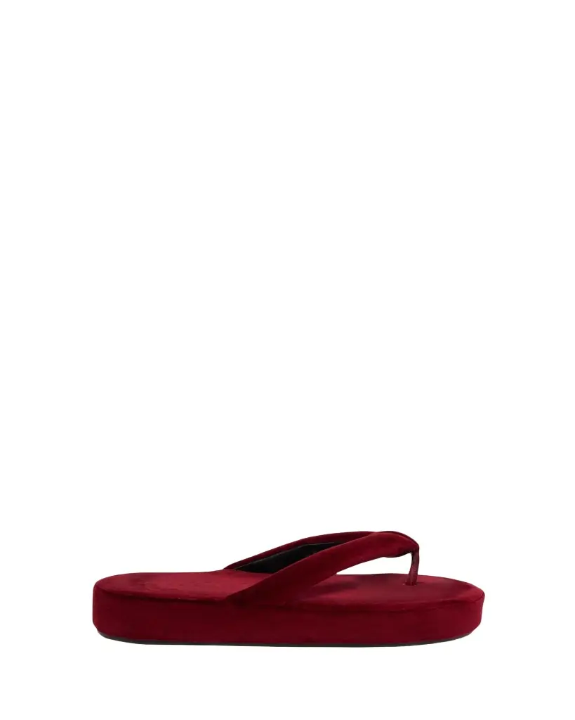 Balenciaga Jet Lag Stretch Velvet Platform Thong Sandals
