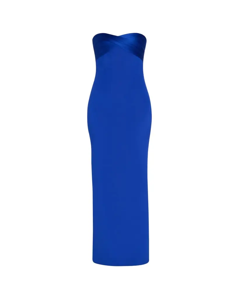 Gaurav Gupta The Infinity Strapless Draped Column Silk Gown