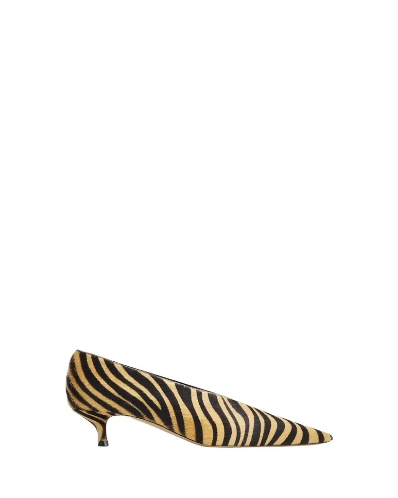 Le Monde Beryl 40mm Babouche Zebra-Printed Calf Hair Pumps