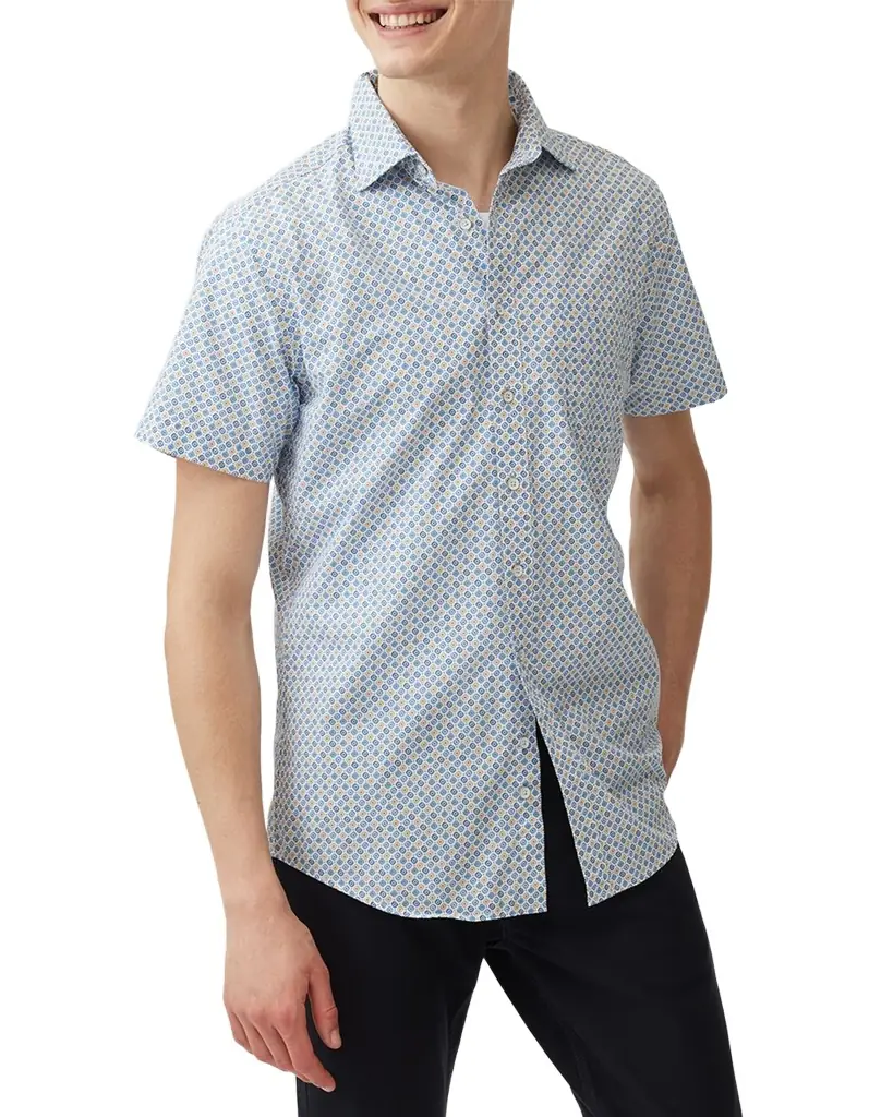 Rodd & Gunn Men 's Glenariffe Geometric-Print Short-Sleeve Shirt
