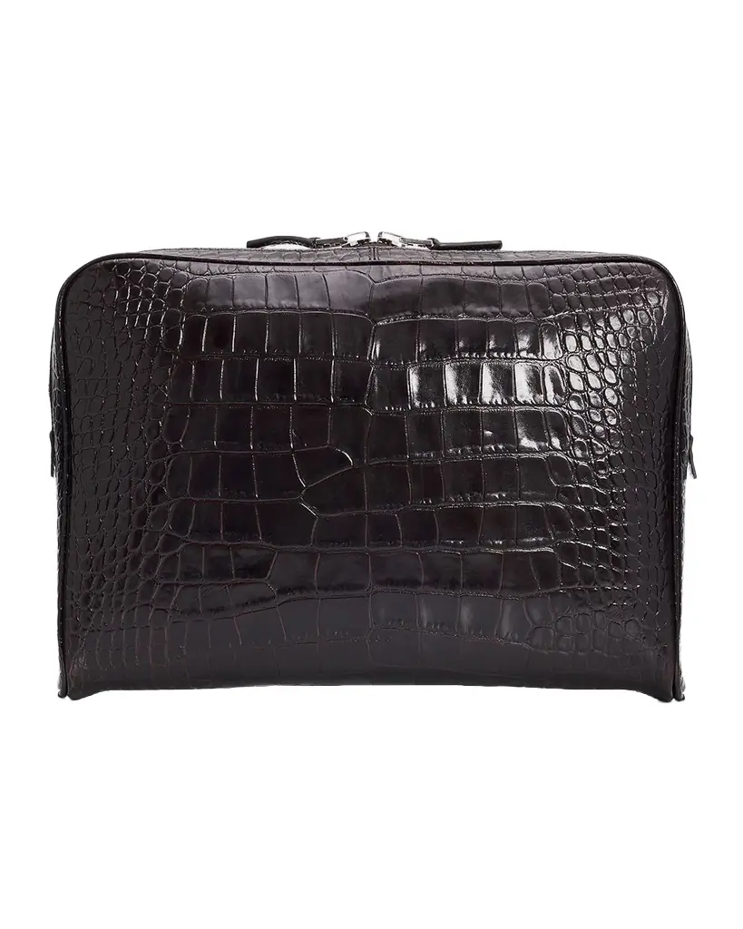 TOM FORD Men 's Croc-Effect Zip Pouch