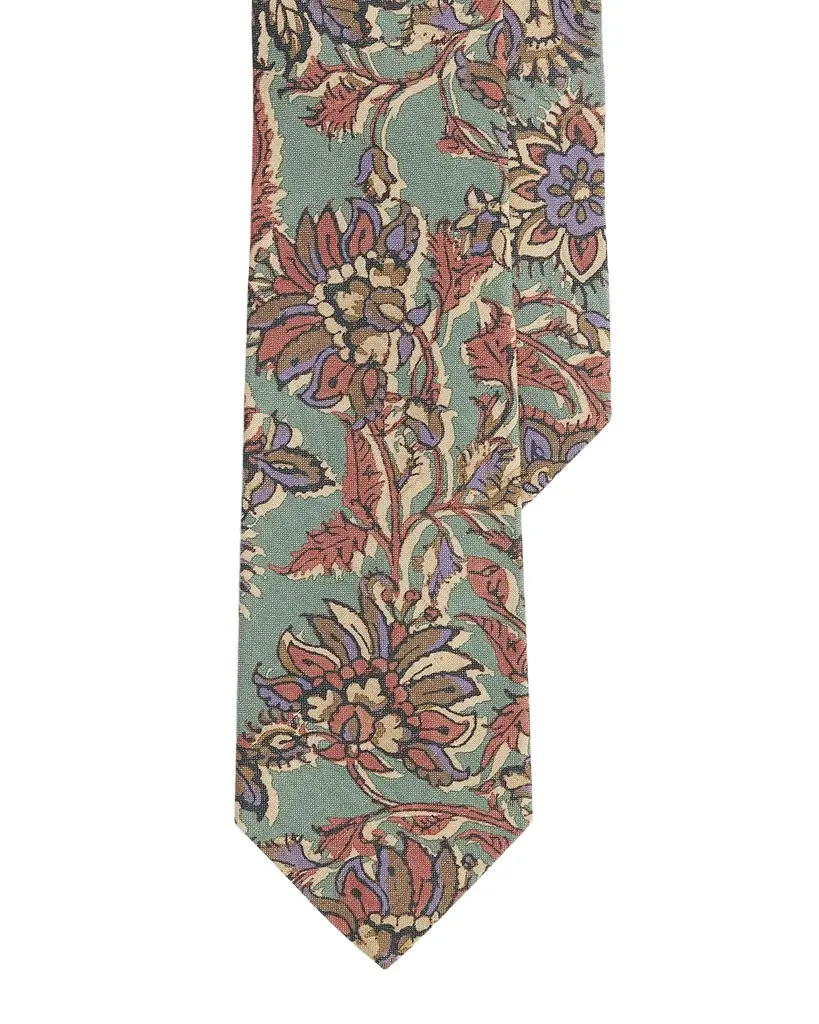 Ralph Lauren Purple Label Paisley Silk-Linen Tie