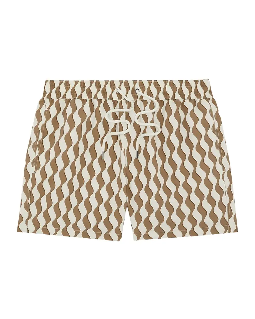 Frescobol Carioca Men 's Rio Listra Wave-Stripe Swim Shorts