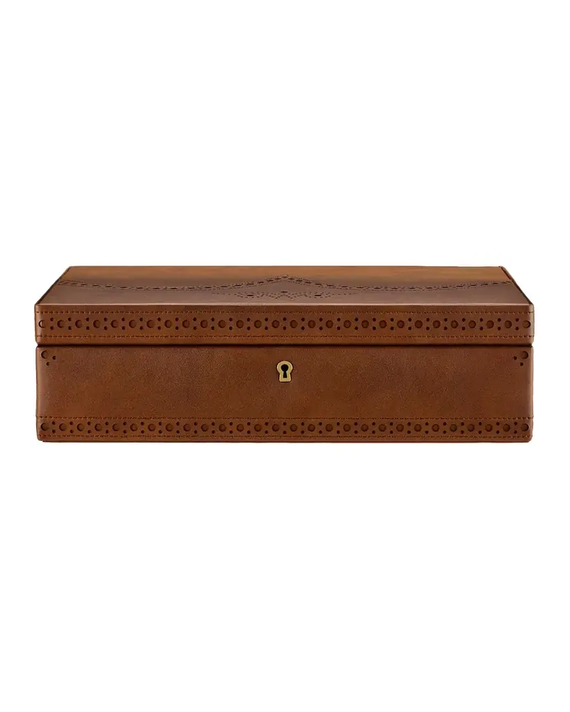 WOLF Brogue Vegan Leather 10-Piece Watch Box