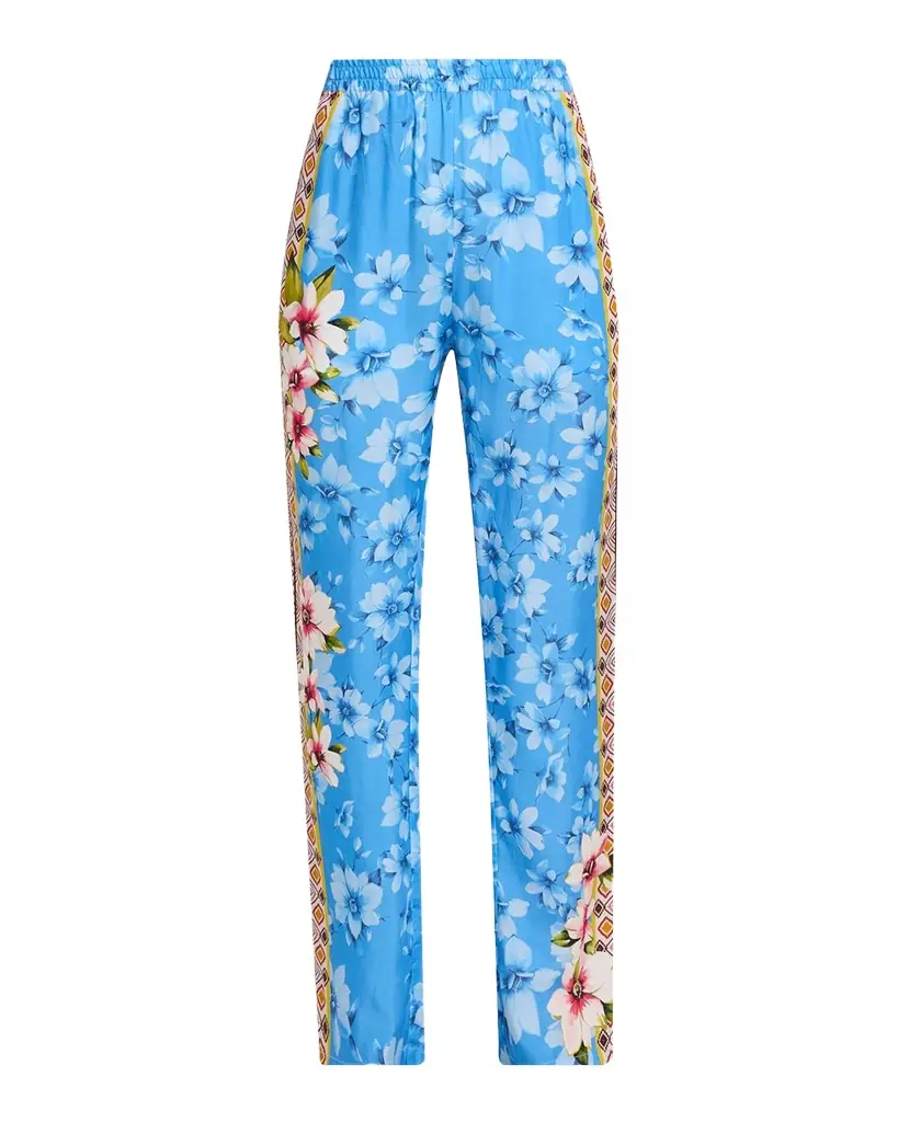 Johnny Was Kanni Side-Stripe Straight-Leg Pull-On Pants