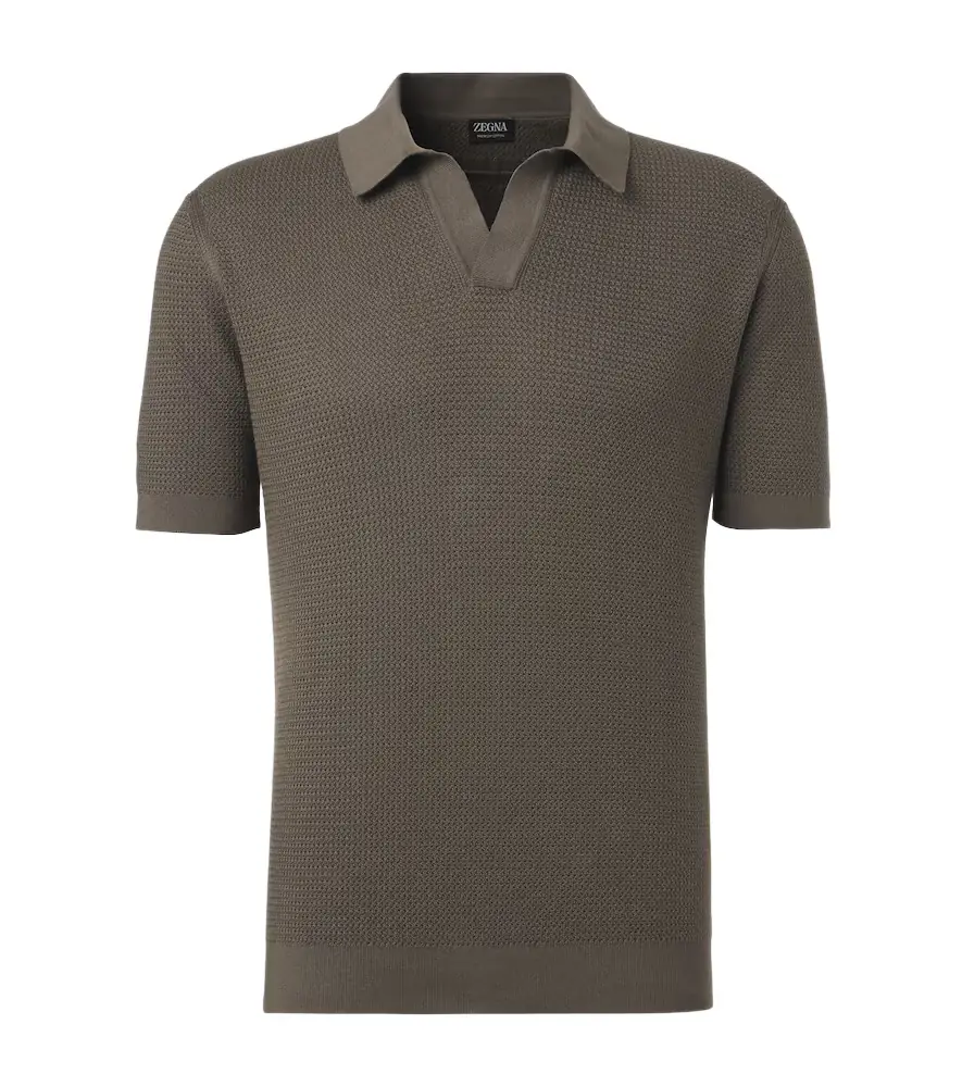 Zegna Knitted cotton polo shirt