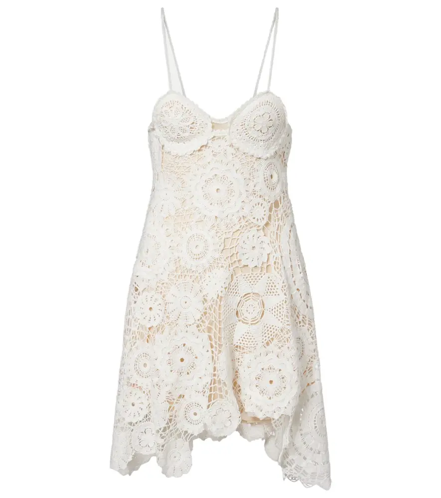 Self-Portrait Crochet minidress