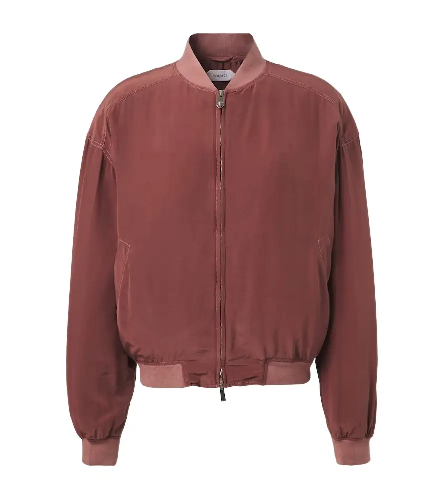 Versace Oversized silk poplin blouson jacket