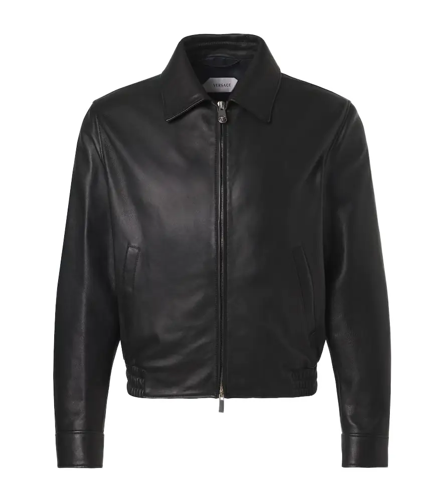Versace Leather blouson jacket