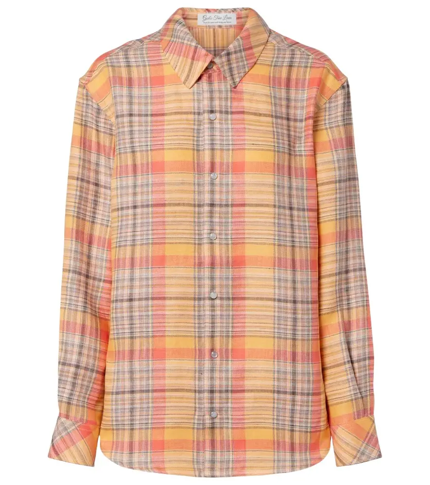 God's True Cashmere Twilight linen shirt with moonstone