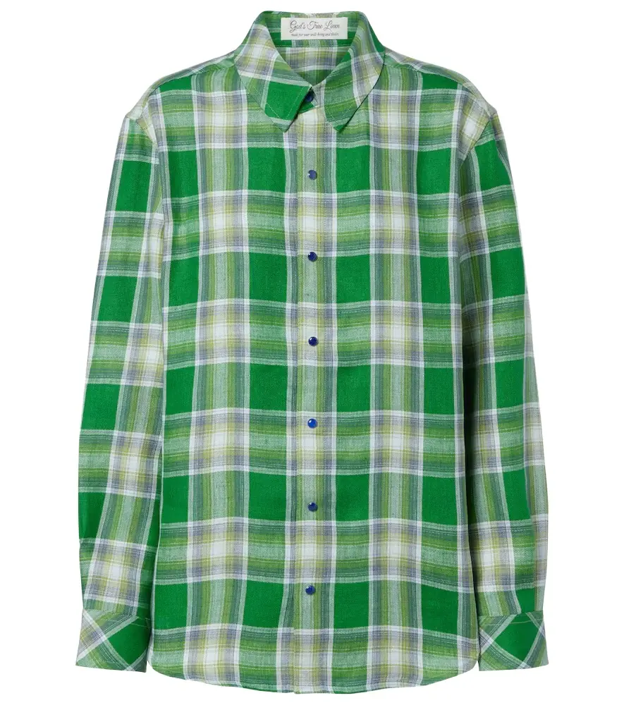 God's True Cashmere Harbor linen shirt with lapis lazuli