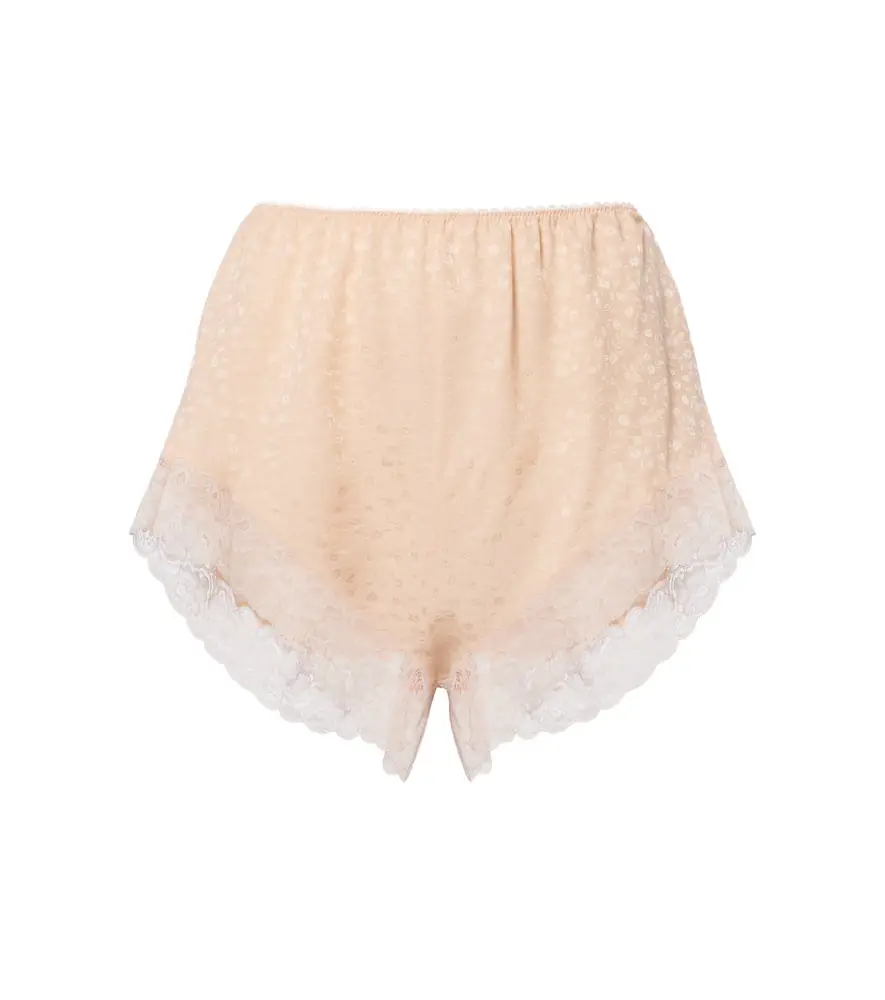 Chloe Chloé Lace-trimmed silk jacquard shorts