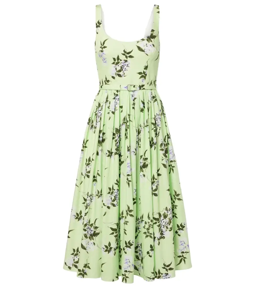 Emilia Wickstead Eglantine floral belted cotton midi dress