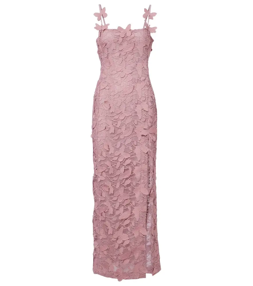 Blumarine Embroidered lace maxi dress