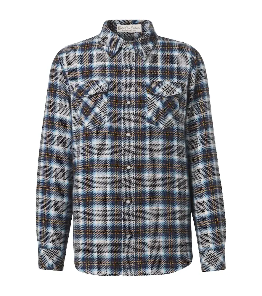 God's True Cashmere Lightning Storm cashmere shirt with moonstone