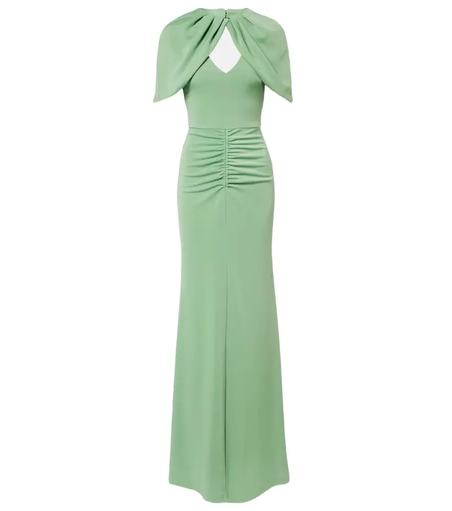 Rebecca Vallance Isla caped ruched gown