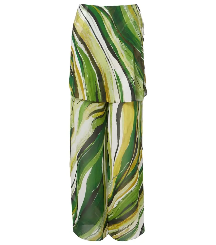 Christopher Esber Printed silk wide-leg pants