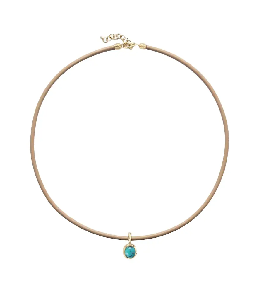 18kt gold pendant necklace with turquoise