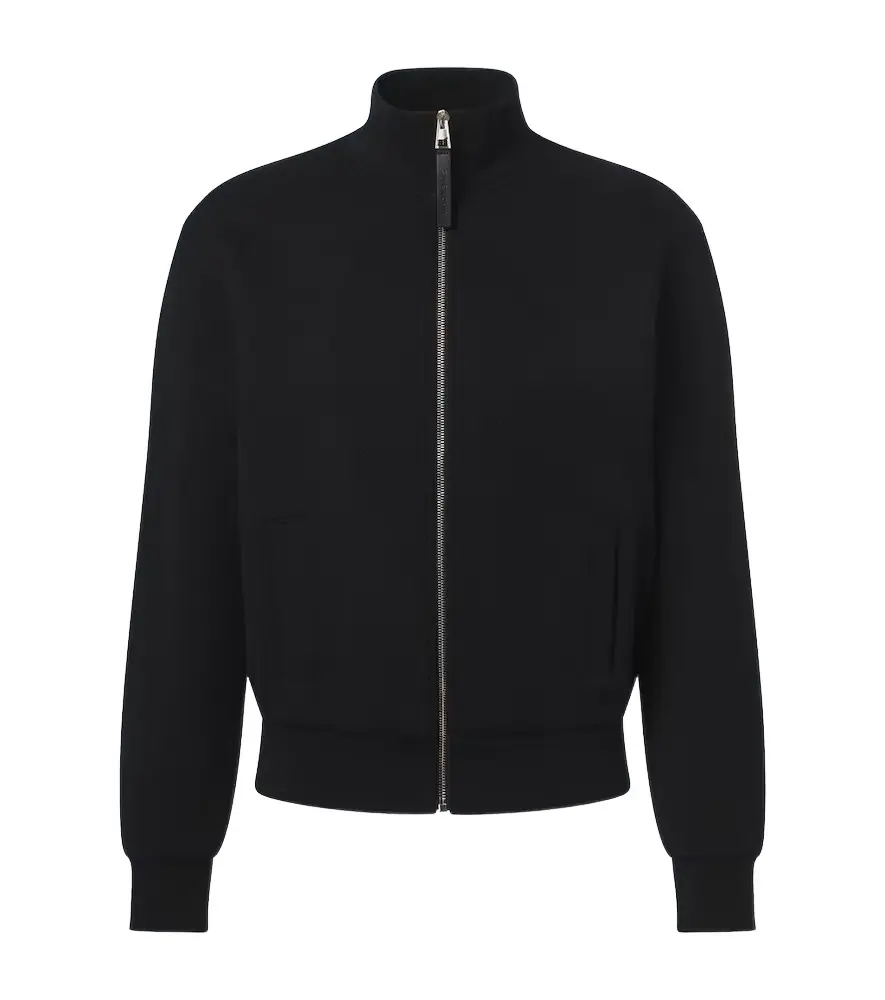 Givenchy Herringbone cotton-blend zip-up sweater