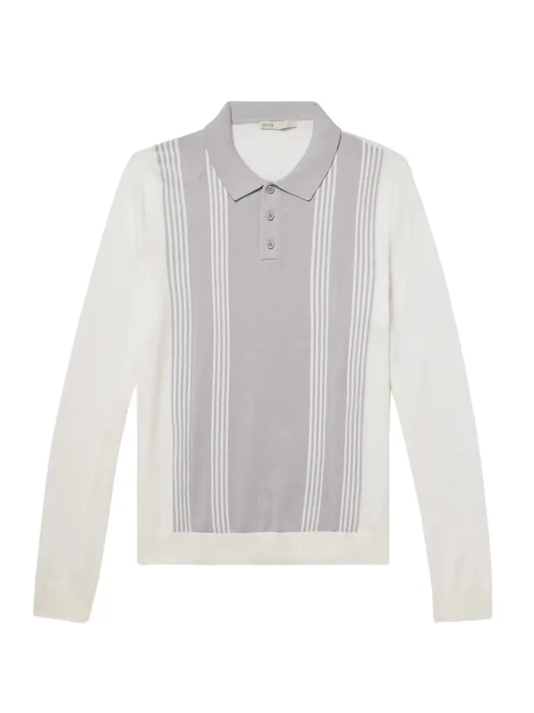 Onia Striped Cotton Polo Shirt