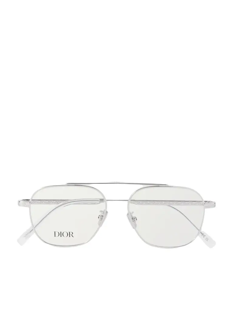 DIOR Eyewear DiorBotanicaO S6U Geometric Silver-Tone Glasses - Men