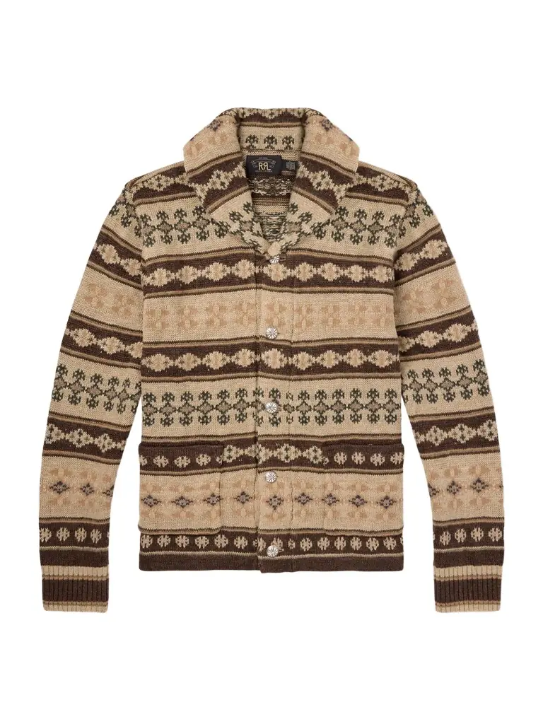RRL Linen, Silk and Wool-Blend Jacquard Cardigan - Men