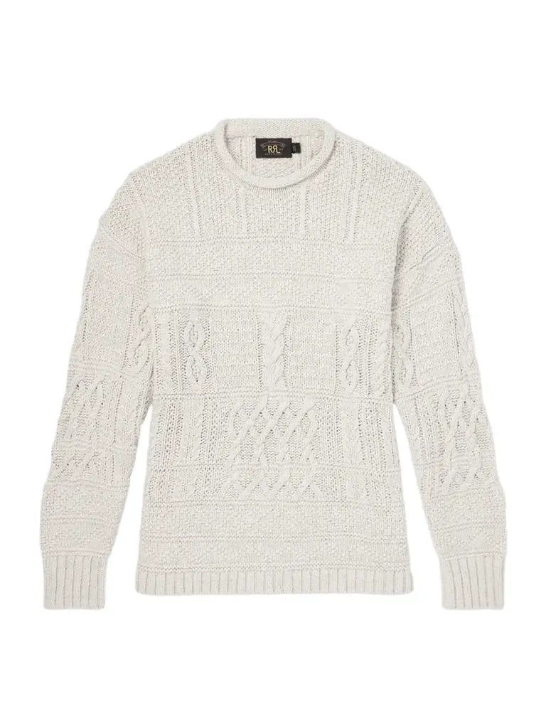 RRL Cable-Knit Cotton, Linen and Silk-Blend Sweater - Men