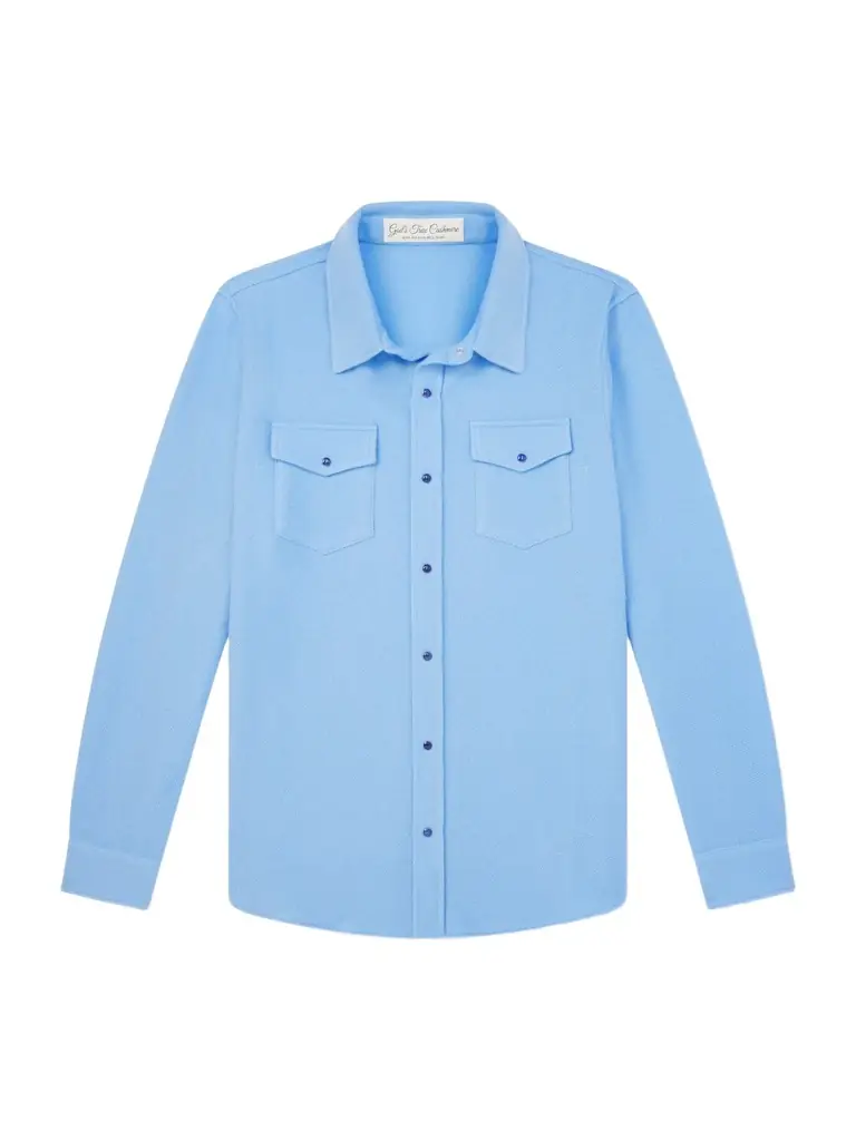 God's True Cashmere Blue Lagoon Cashmere Shirt - Men