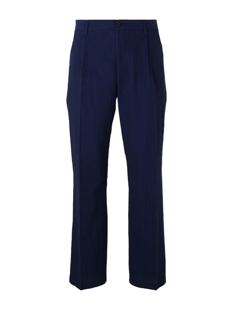 Portuguese Flannel Atlantico Straight-Leg Organic Cotton-Seersucker Trousers - Men