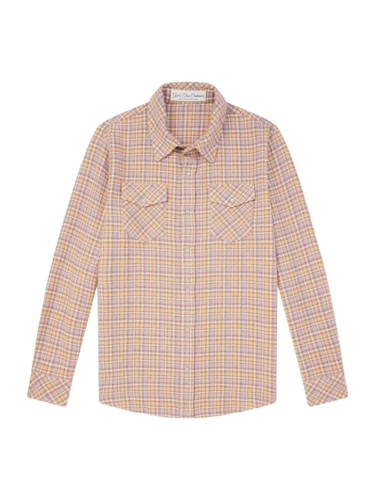 God's True Cashmere Midnight Rose Checked Cashmere Shirt - Men