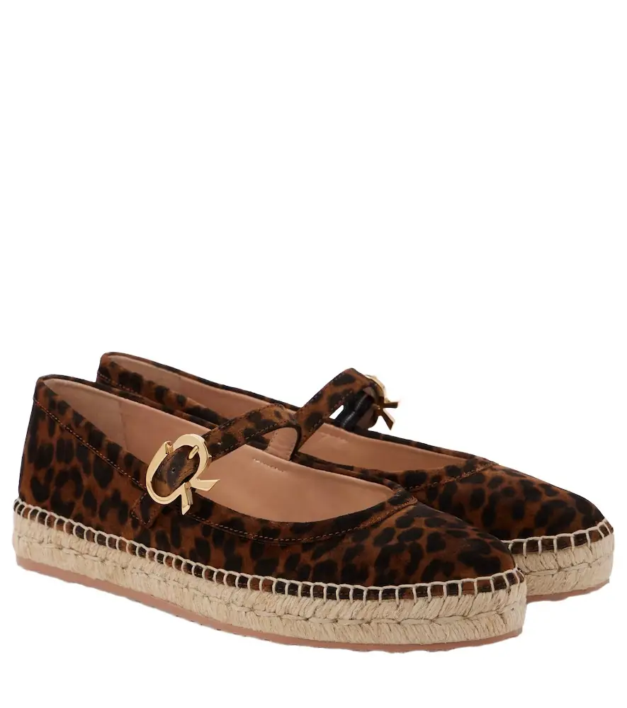 Gianvito Rossi Elda leopard-print suede espadrilles