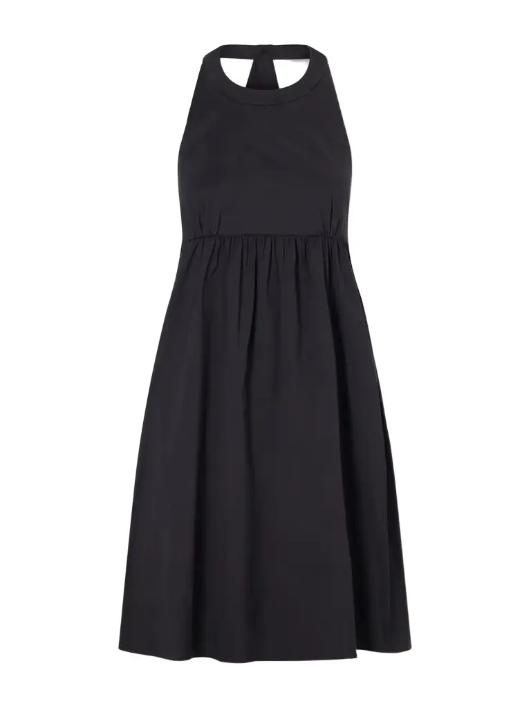 Max Mara Beachwear Cotton-blend Poplin Halterneck Mini Dress