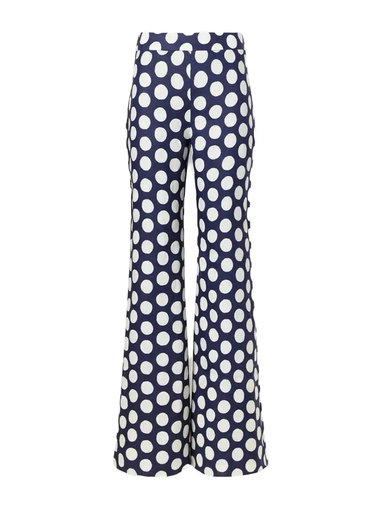 Cara Cara Polka Dot Linen Wide-leg Pants