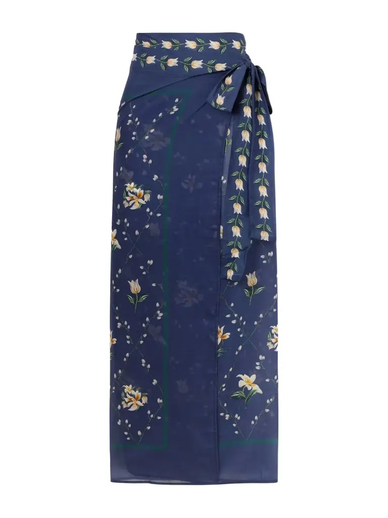 Agua by Agua Bendita Floral Print Wrap Cotton And Silk-blend Coverup