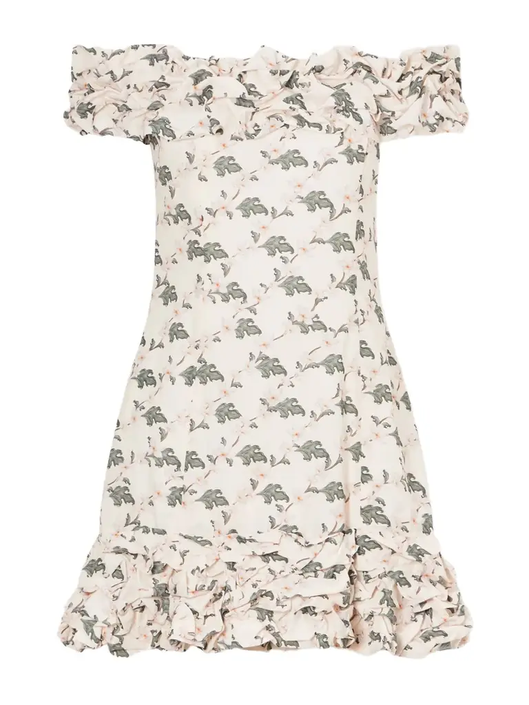 Agua by Agua Bendita Jardin Anhelo Cotton Floral-printed Mini Dress