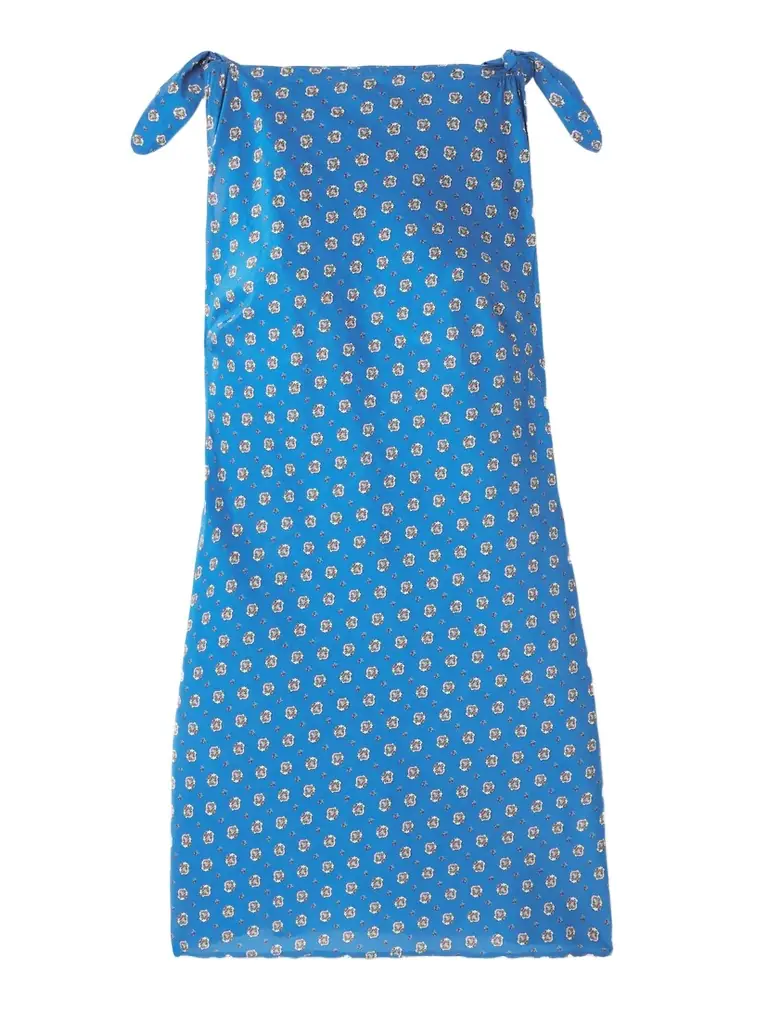 DÔEN Maltina Tie-detailed Printed Cotton And Silk-blend Mini Dress