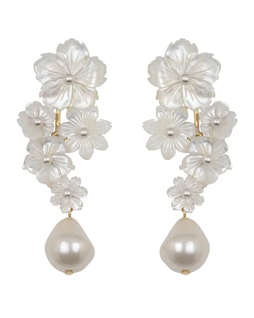 Jennifer Behr Makenzie Mother of Pearl Earrings