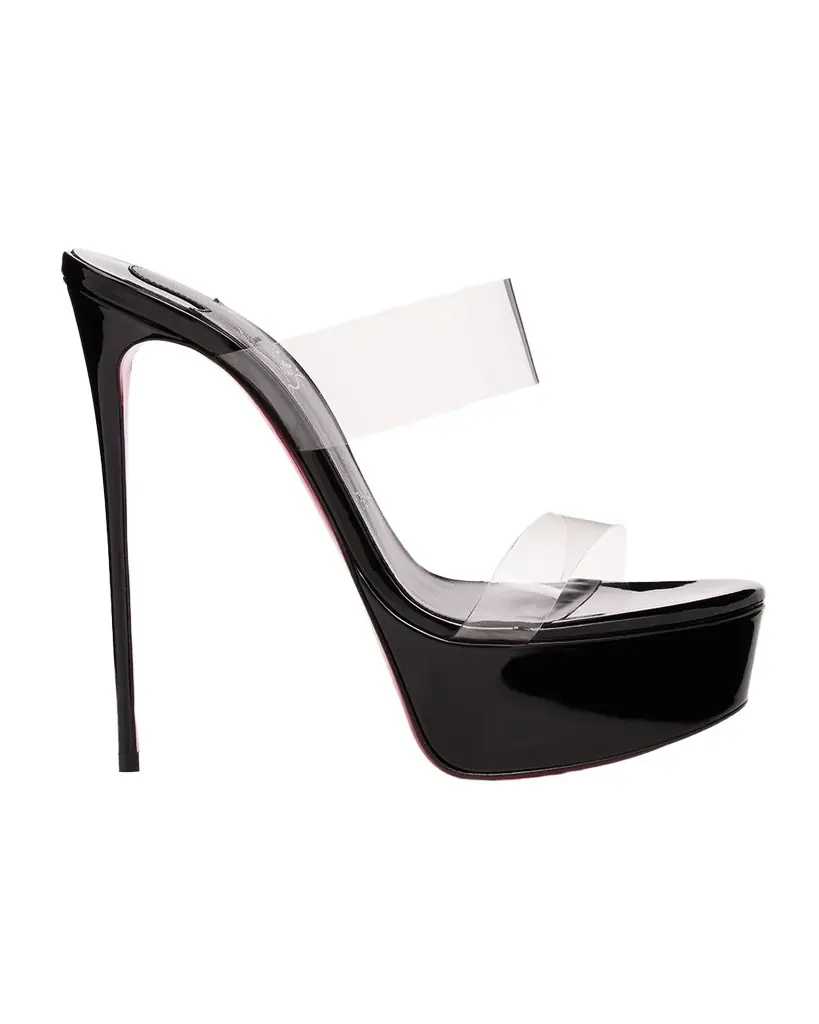 Christian Louboutin 150mm Just Nothing Clear Platform Slide Sandals - Women's Shoes