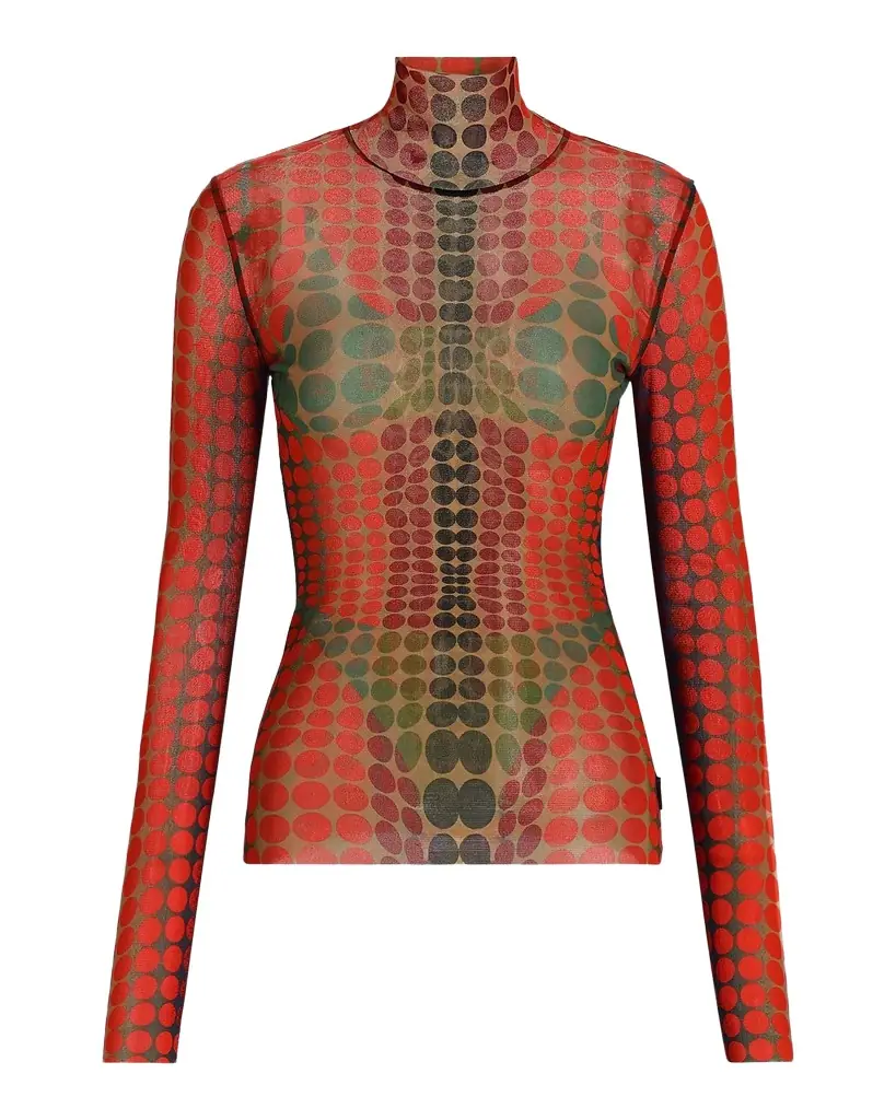 Jean Paul Gaultier Re-Edition High-Neck Dots Top