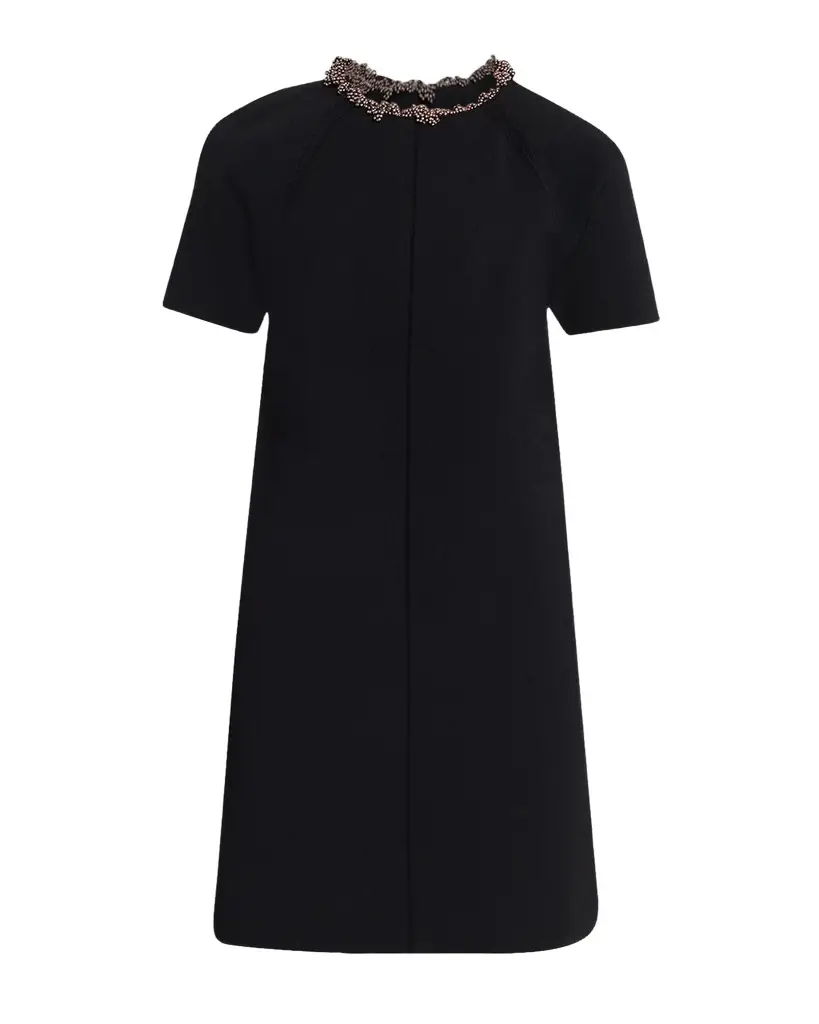 Givenchy Pearly Beaded Short-Sleeve Mini Dress