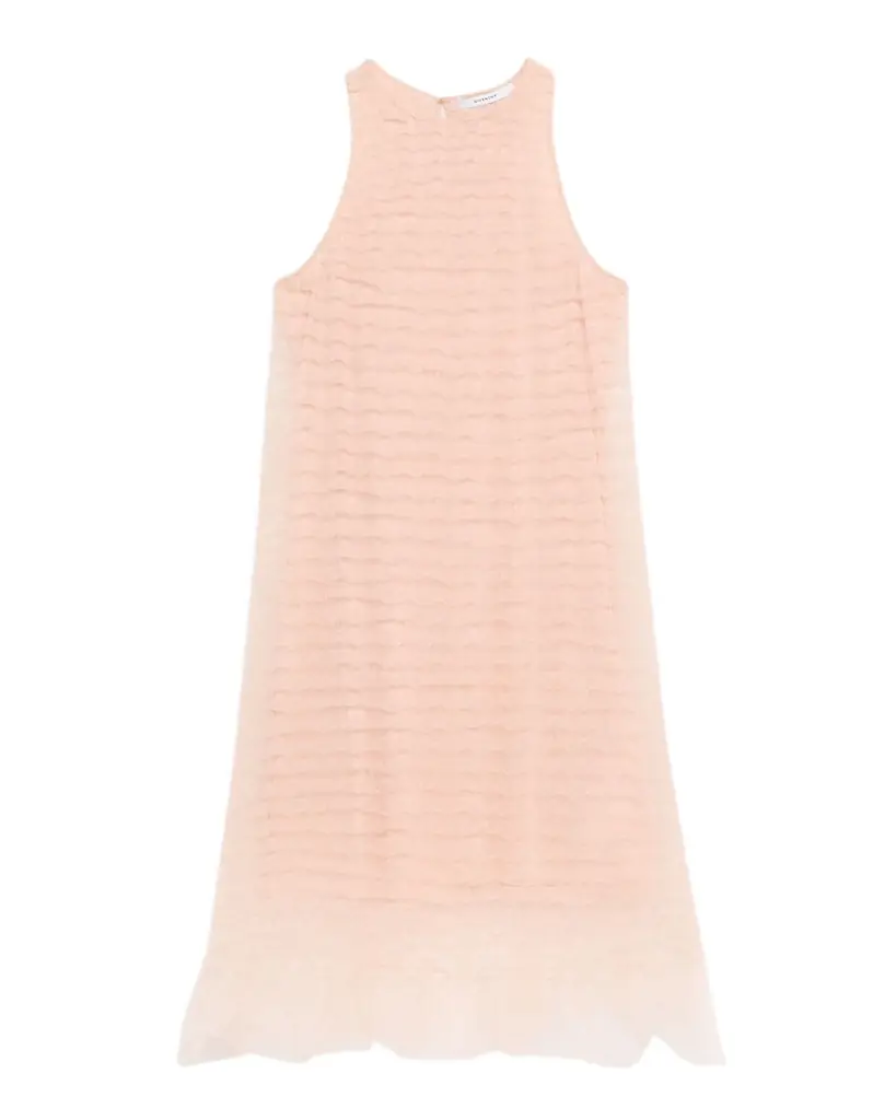 Givenchy Ruffle Tulle Sleeveless Mini Dress