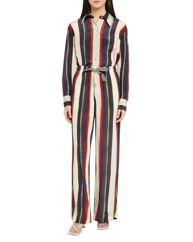 CHRISTOPHER JOHN ROGERS Morris Striped Satin Button-Down Shirt