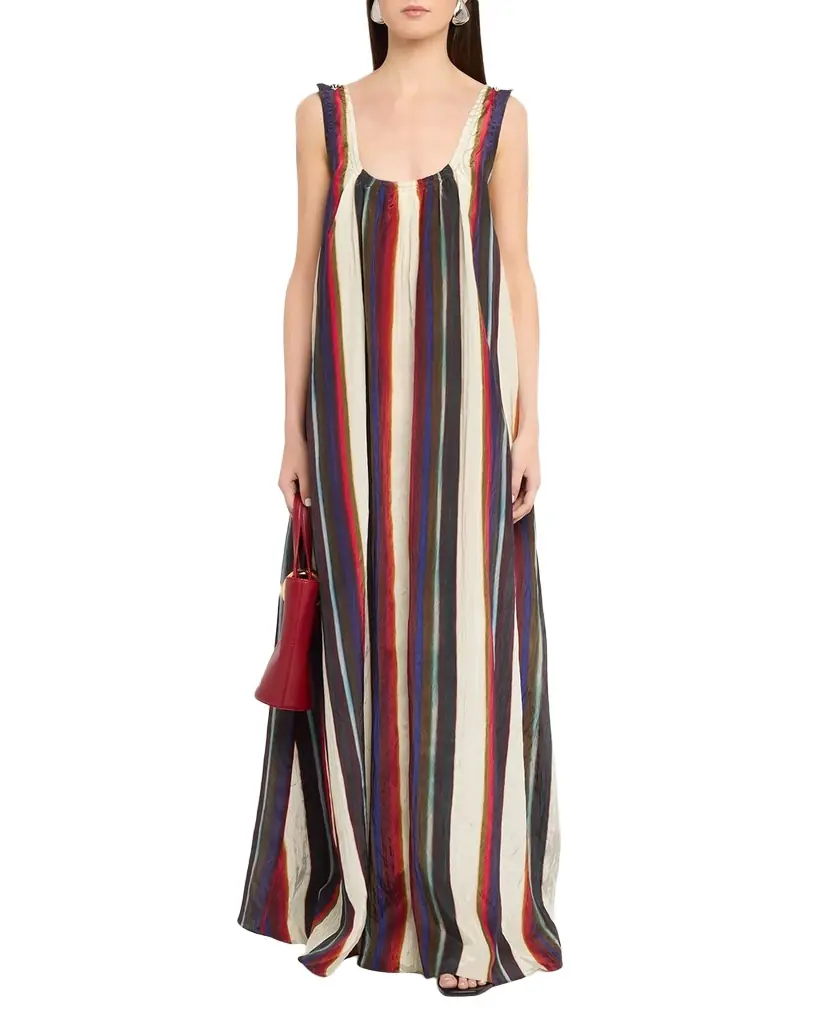 CHRISTOPHER JOHN ROGERS Morris Stripe Sleeveless Maxi Dress