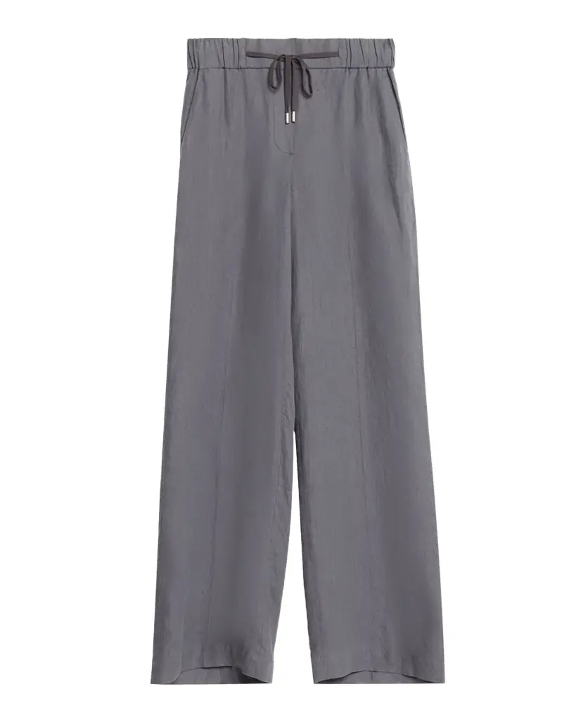 Peserico Straight-Leg Linen Drawstring Pants