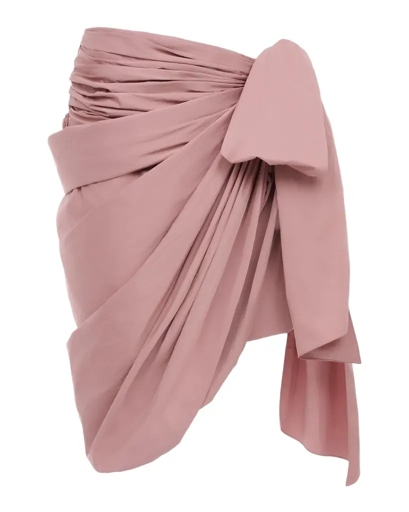 Chloe Technical Satin Mid-Length Wrap Skirt
