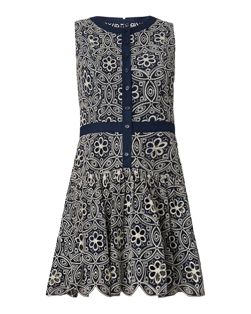 Shoshanna Sierra Floral-Embroidered Flounce Mini Dress