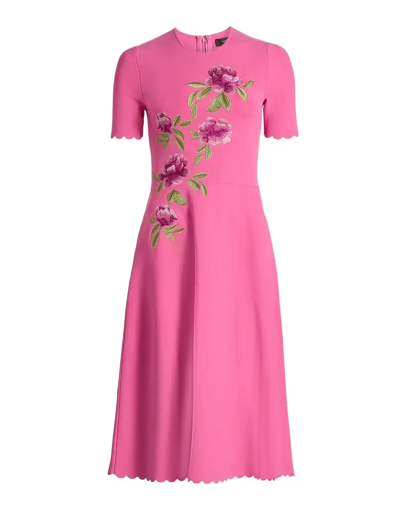 Theia Petunia Knit Midi Dress