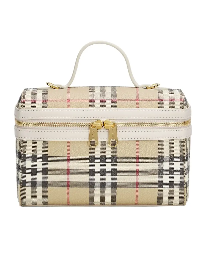 Burberry Check Leather Vanity Bag