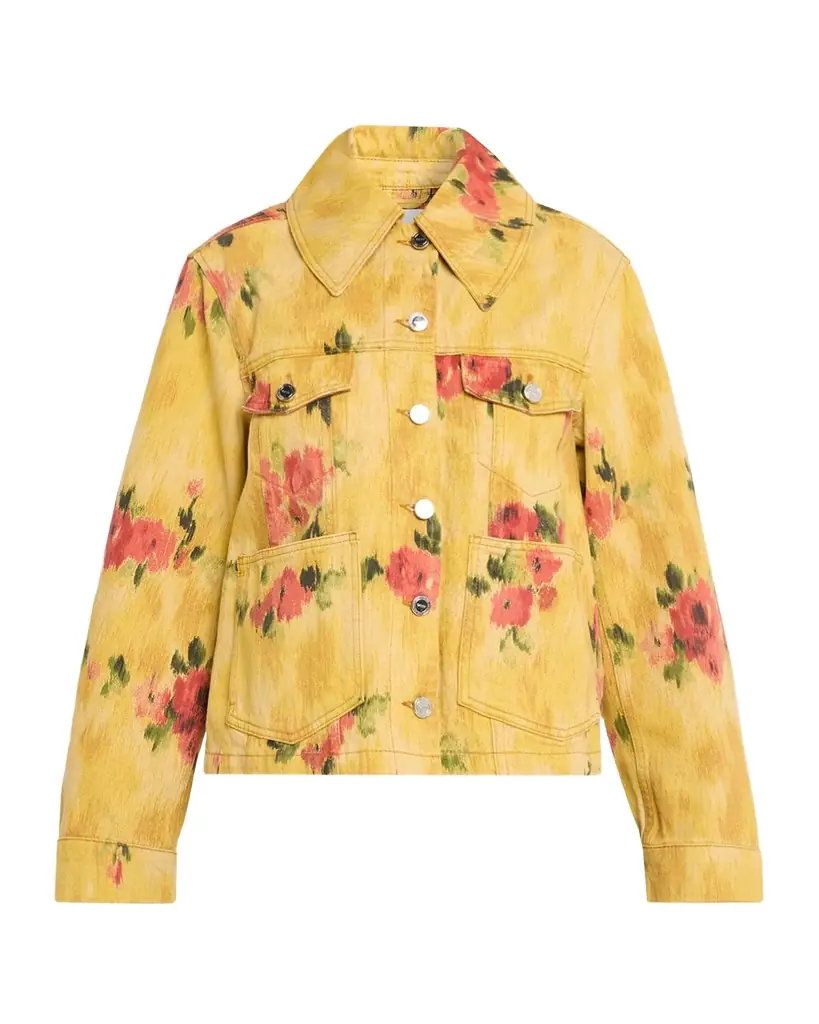 Ganni Floral Denim Jacket