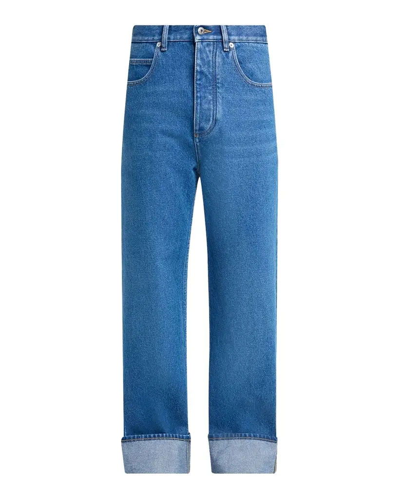 Bottega Veneta Men 's Turn-Up Cuff Straight-Leg Jeans